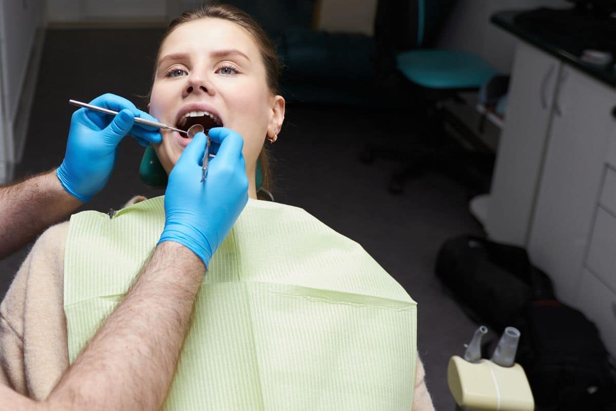 Patient feeling calm during a dental visit.